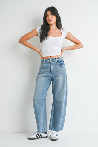 Light Denim Barrel Jeans