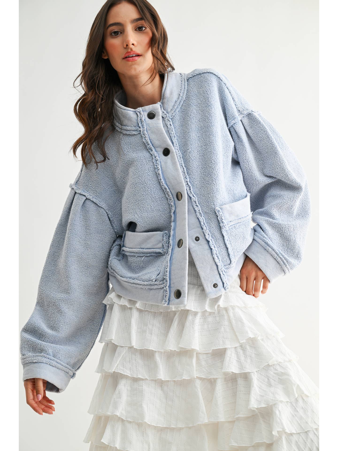 Soft Textured Button Jacket