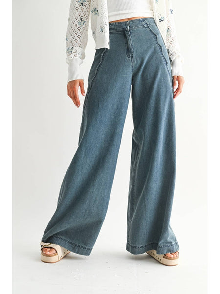 Wide Leg Stretchy Trousers
