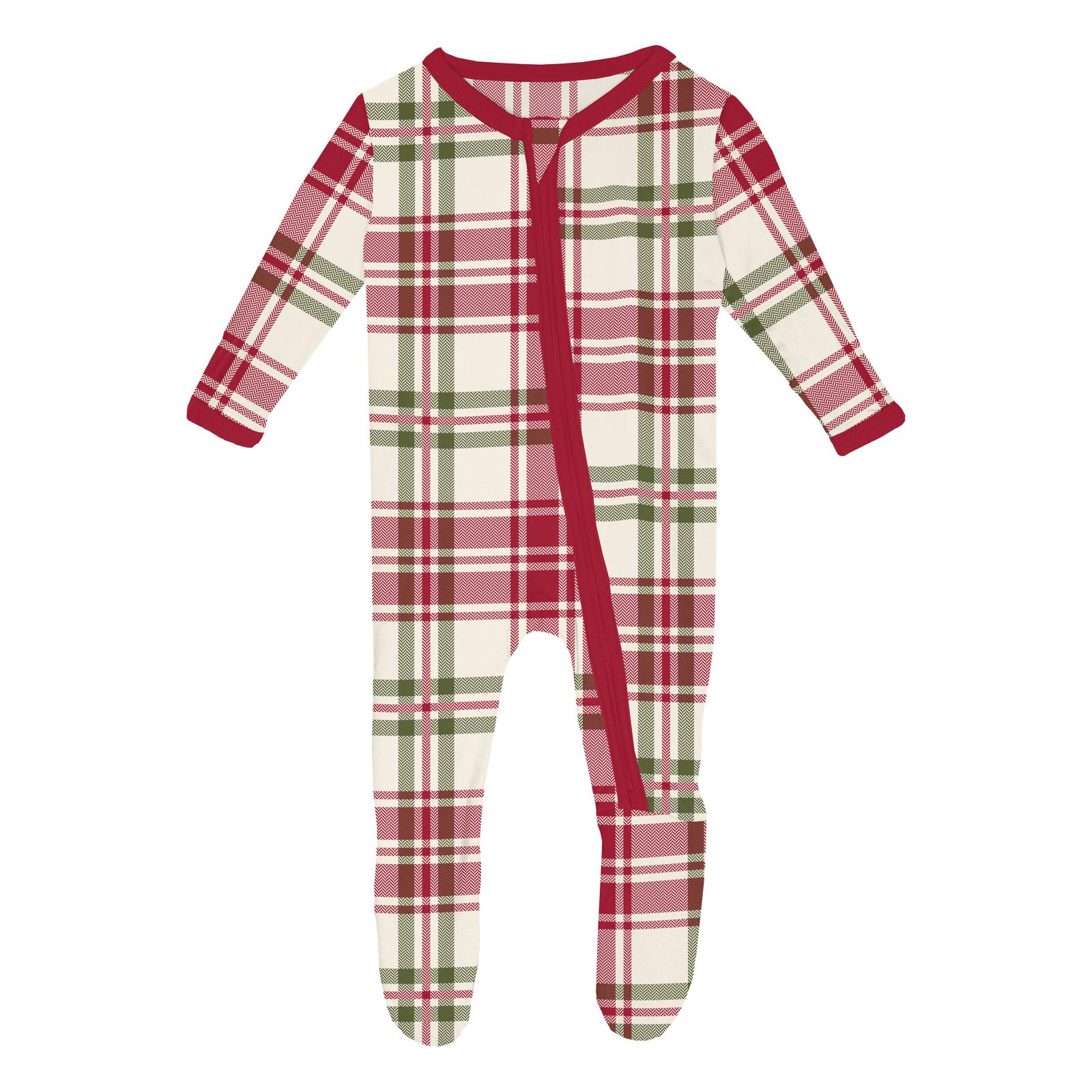Fireside Plaid Zip Footie