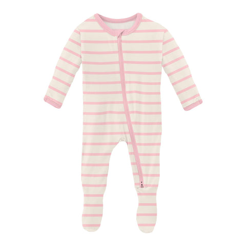 Lotus Sweet Stripe 2 Way Zip Footie