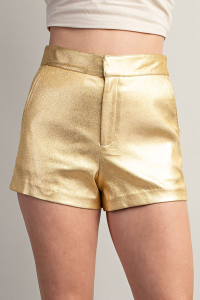 High Waisted Lurex Shorts