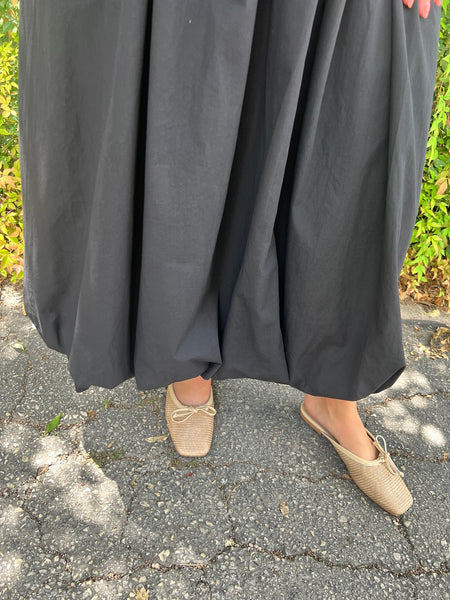 Shirred Waist Flare Dress