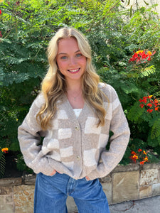 Checkered Cozy Cardigan