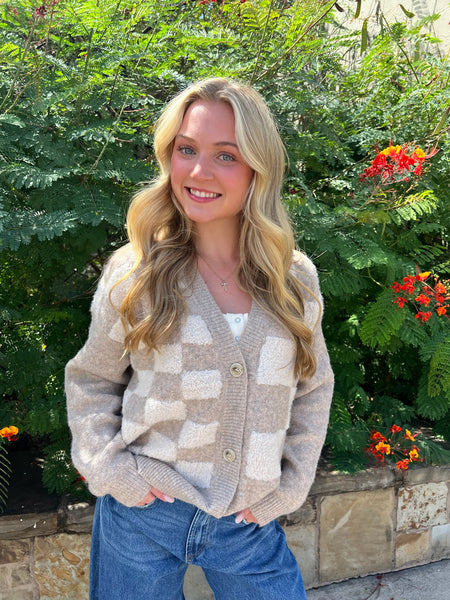 Checkered Cozy Cardigan