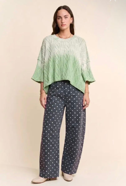 High Waist Polka Dot Barrel Jeans