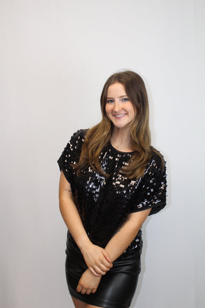 Sequin Chiffon Top