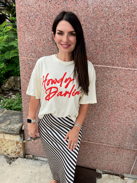 Alex Striped Midi Skirt