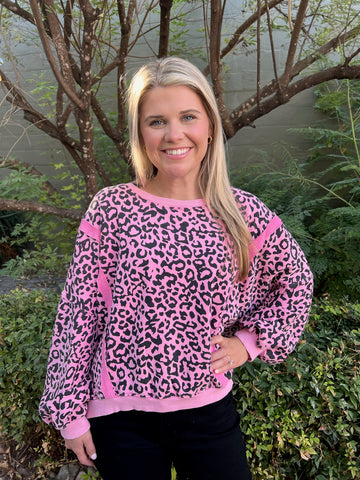 Washed Leopard Sweater