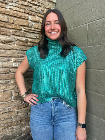 Metallic Sweater Top