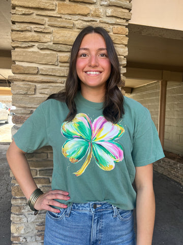 Watercolor Brush Clover Tee