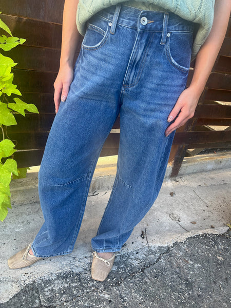 Super High Rise Tailored Barrel Jeans