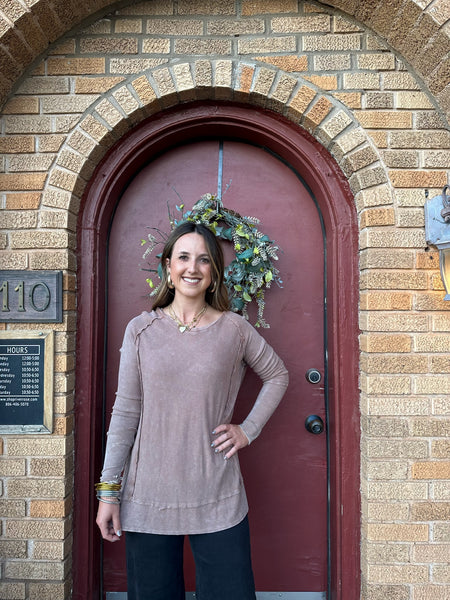 Thermal Washed Knit Top
