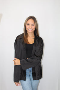 Oversized Satin Blazer