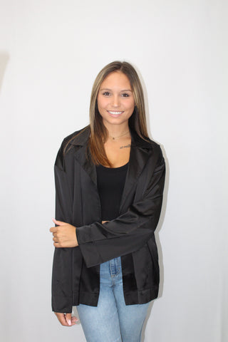 Oversized Satin Blazer