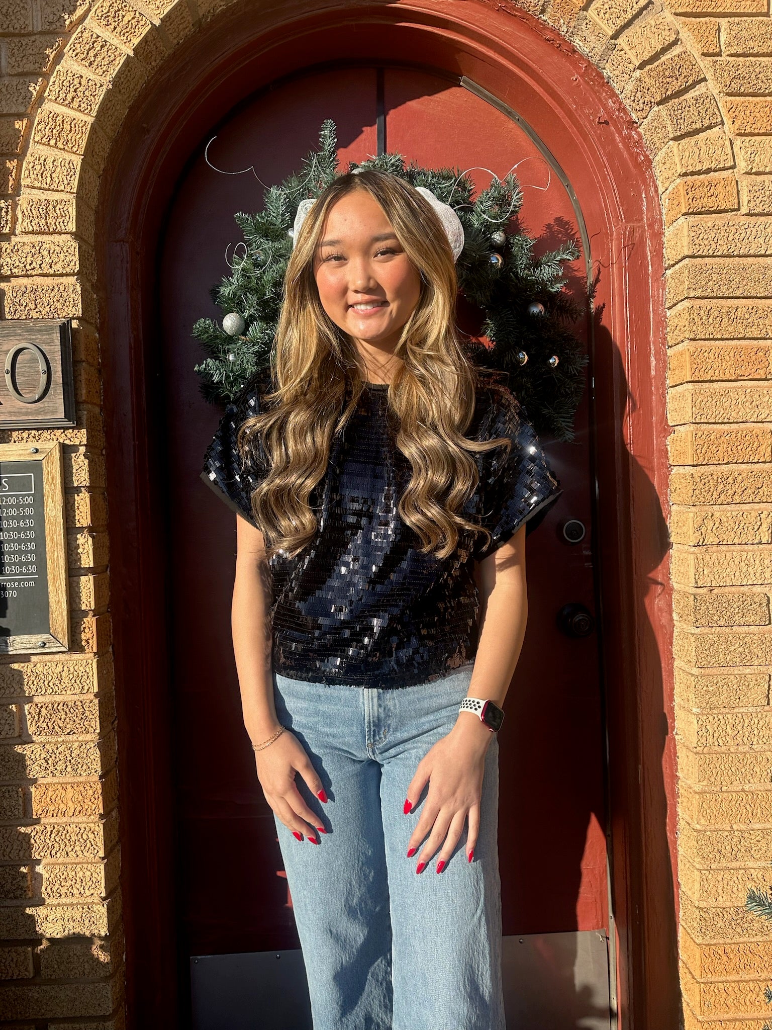 Sequin Chiffon Top