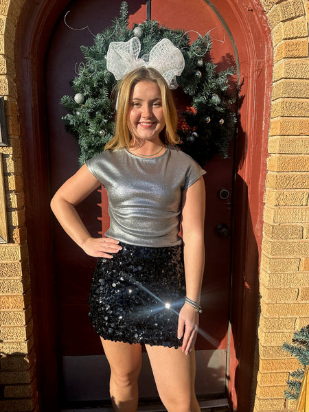 Cap Sleeve Metallic Top