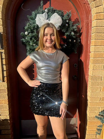 Cap Sleeve Metallic Top