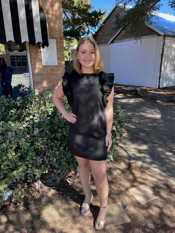 Meredith Pleated Shoulder Dress