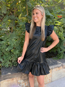 Faux Leather Mini Dress
