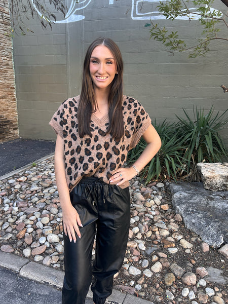 Smock Waist Leather Joggers-SALE