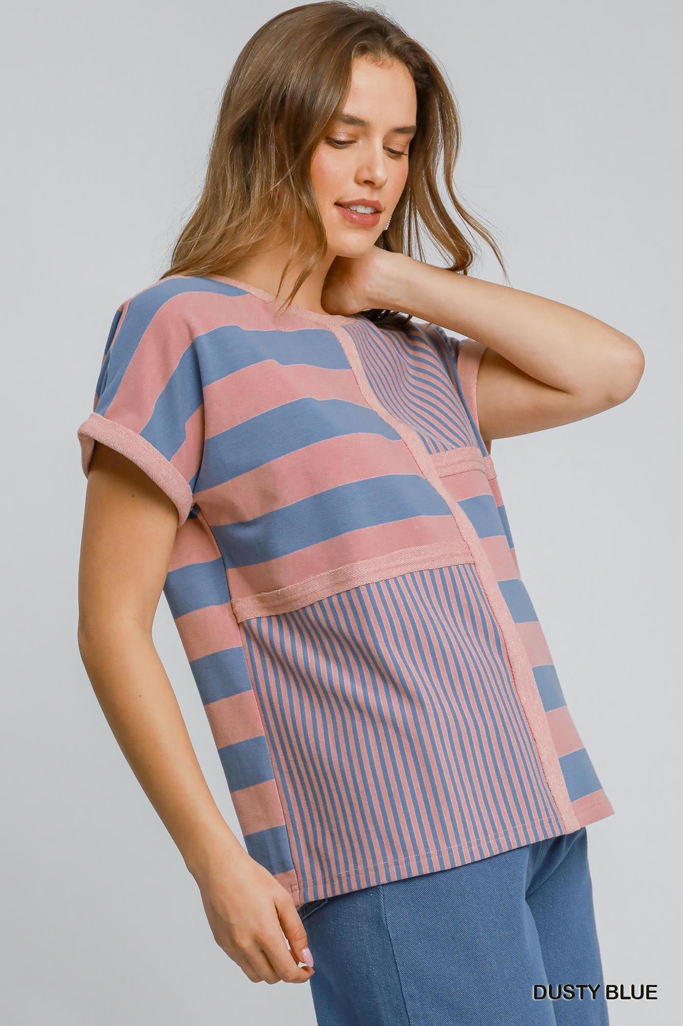 Mixed Stripe Boxy Top