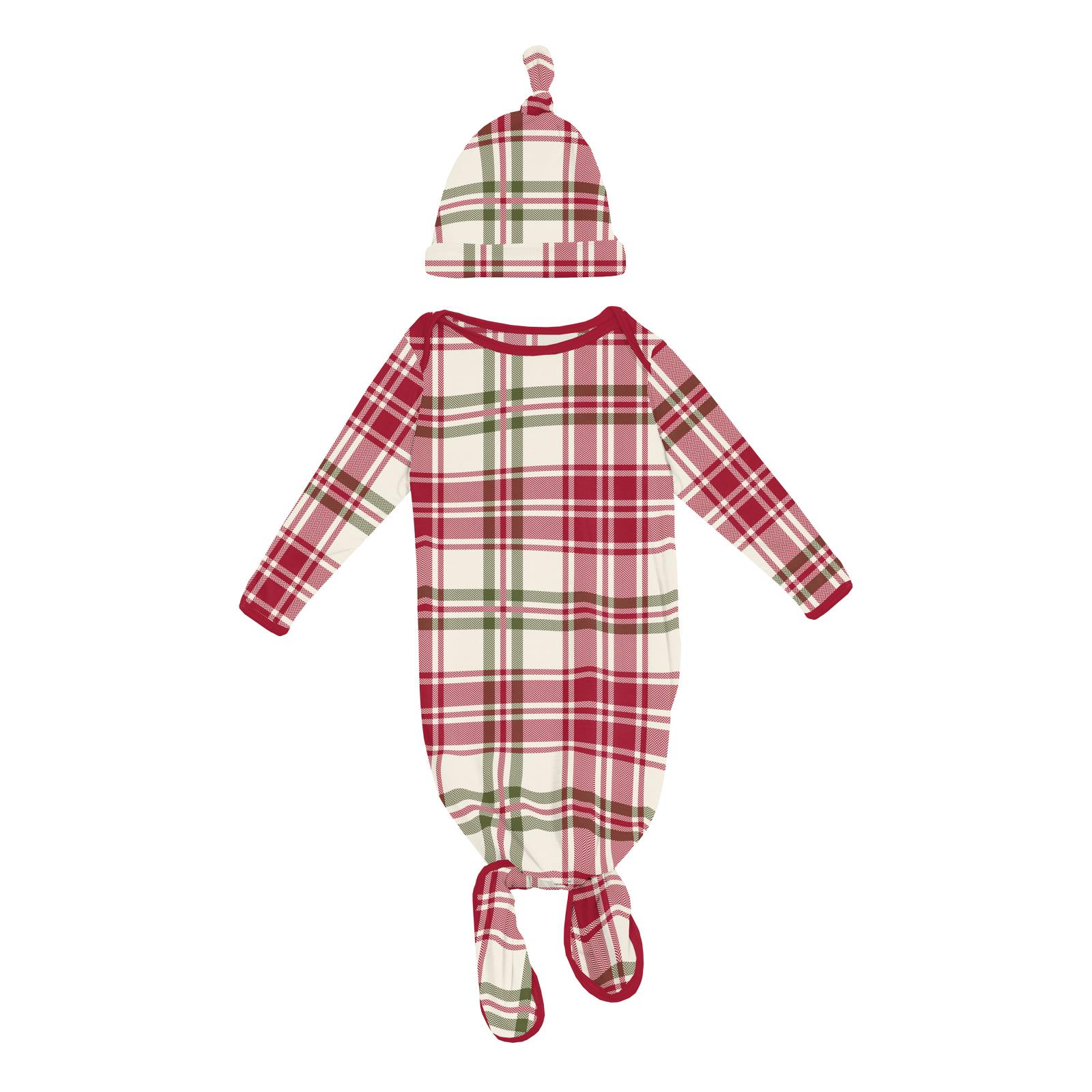 Fireside Plaid Gown & Hat Set