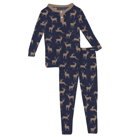 Peacock Elk Henley PJ Set