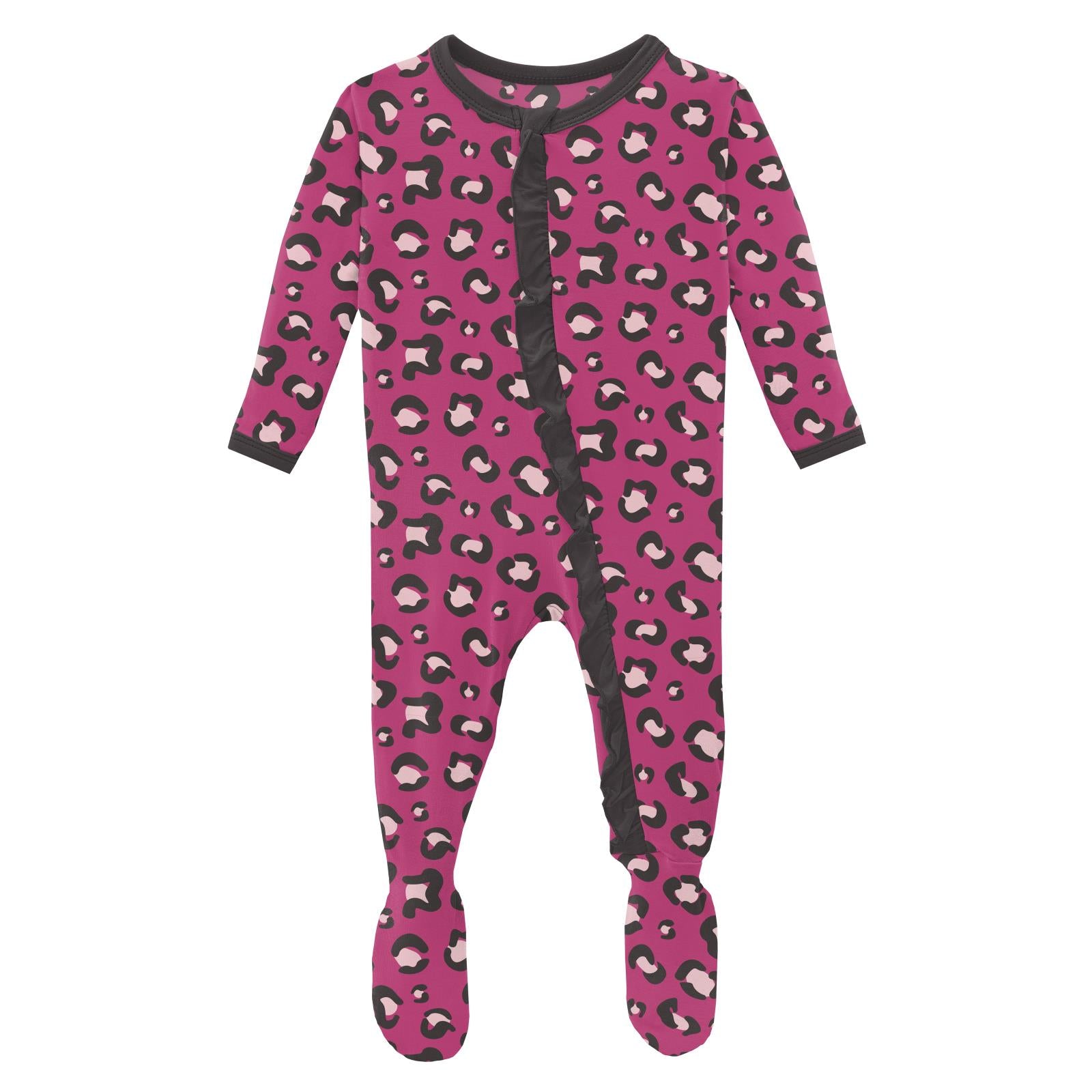 Calypso Cheetah Ruffle Zip Footie