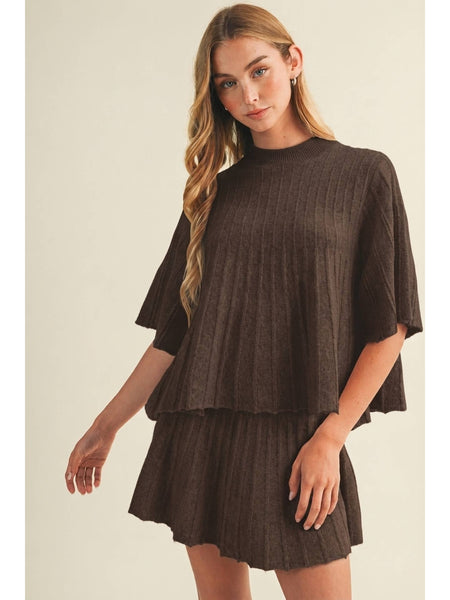 Bell Sleeve Ribbed Pullover