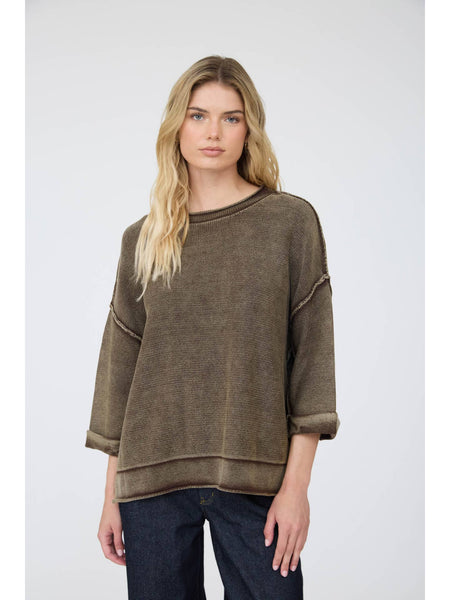 Cam Washed Sweater Top
