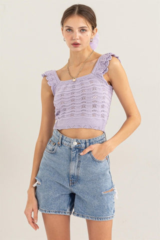 Scalloped Knit Crop
