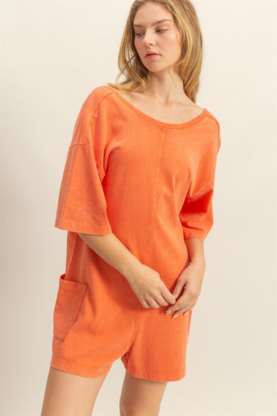 Casual V Back Romper