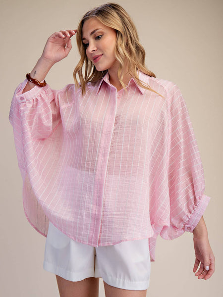 Sadie Sheer Button Down Top