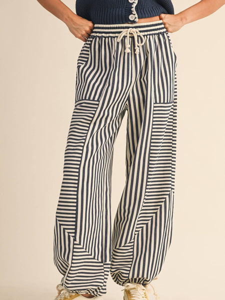 Mixed Stripe Balloon Pants