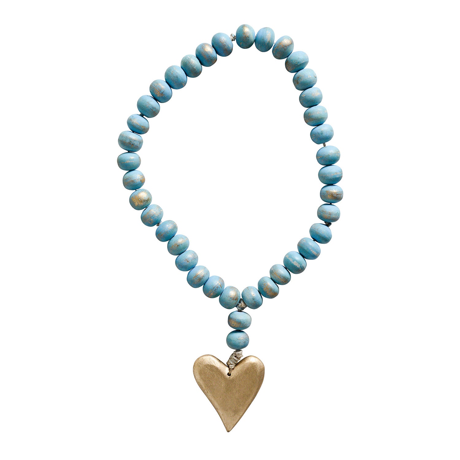 Hand-Carved Wood Mango Rosary w/Heart