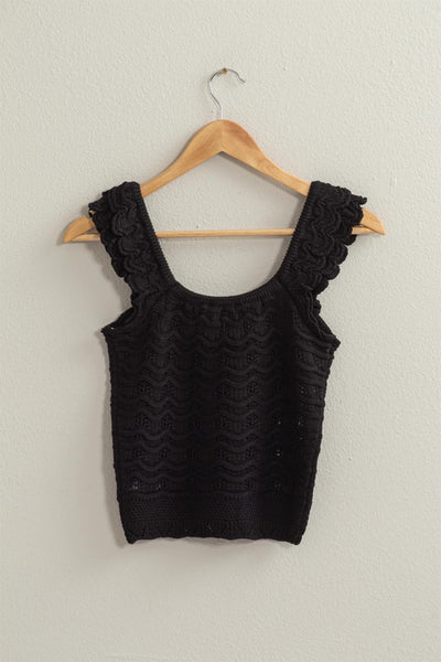 Scalloped Knit Crop
