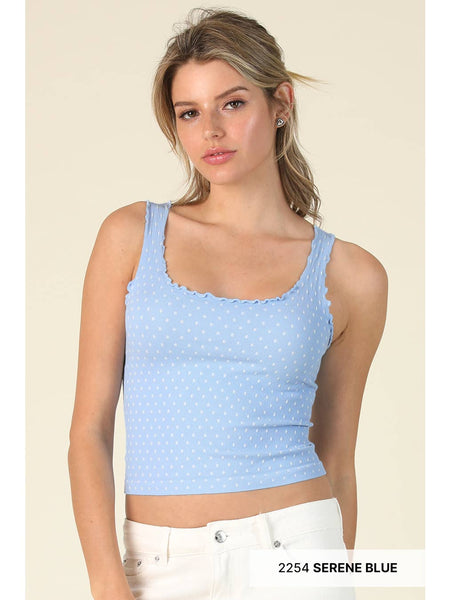 Polka Dot Edge Cropped Top