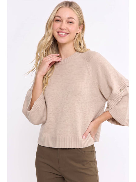 Button Sleeve Pullover