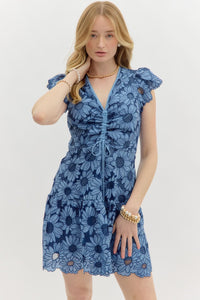 Scalloped Floral Dress