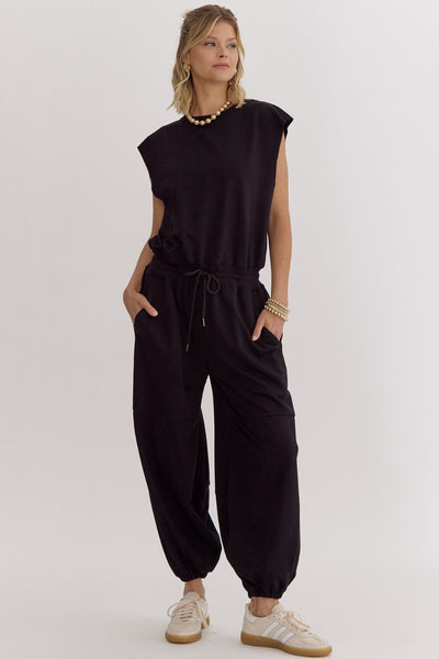 Oversized Tie Waist Jumpsuit
