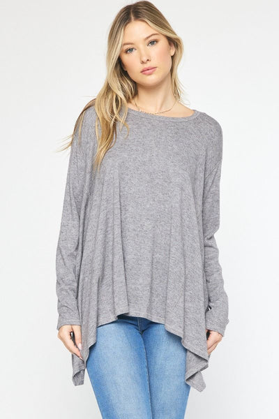 Heather Hi Low Knit Top