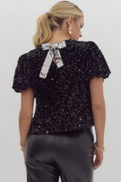 Kenize Sequin Bow Top