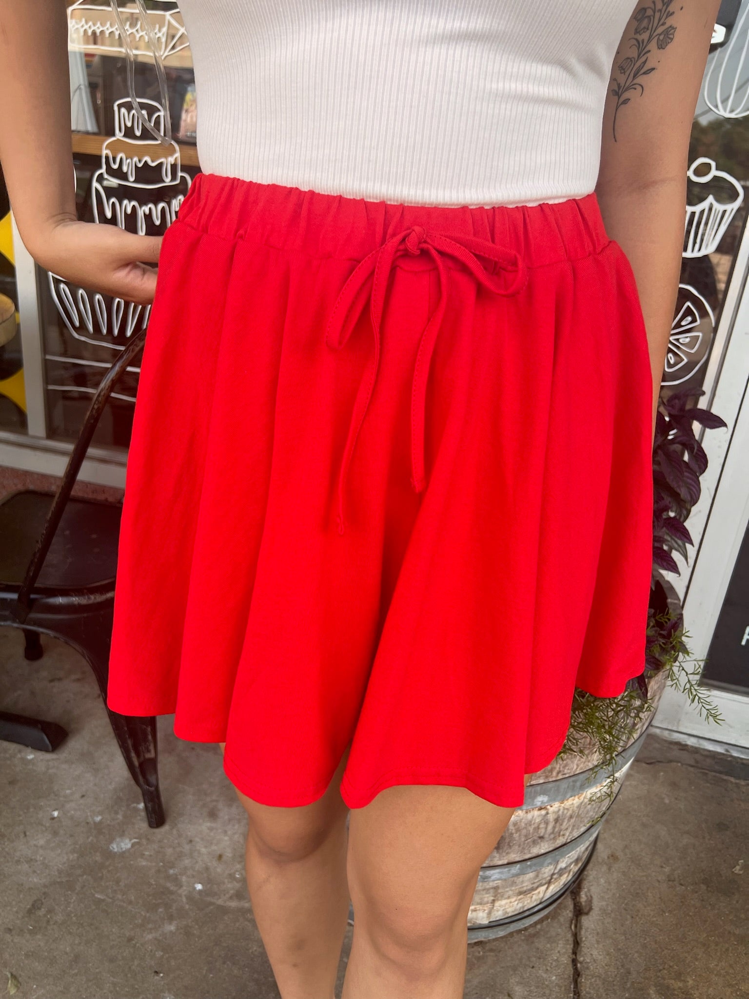 Knit Flutter Mini Skirt