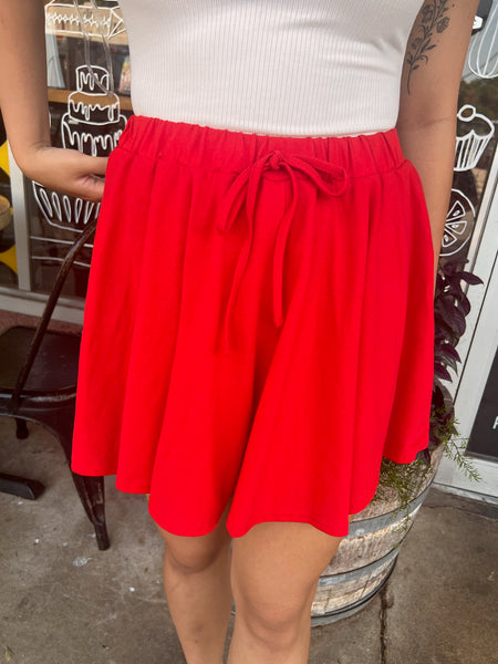 Knit Flutter Mini Skirt