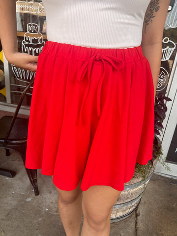 Knit Flutter Mini Skirt