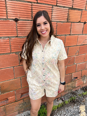 Eyelet Floral Romper