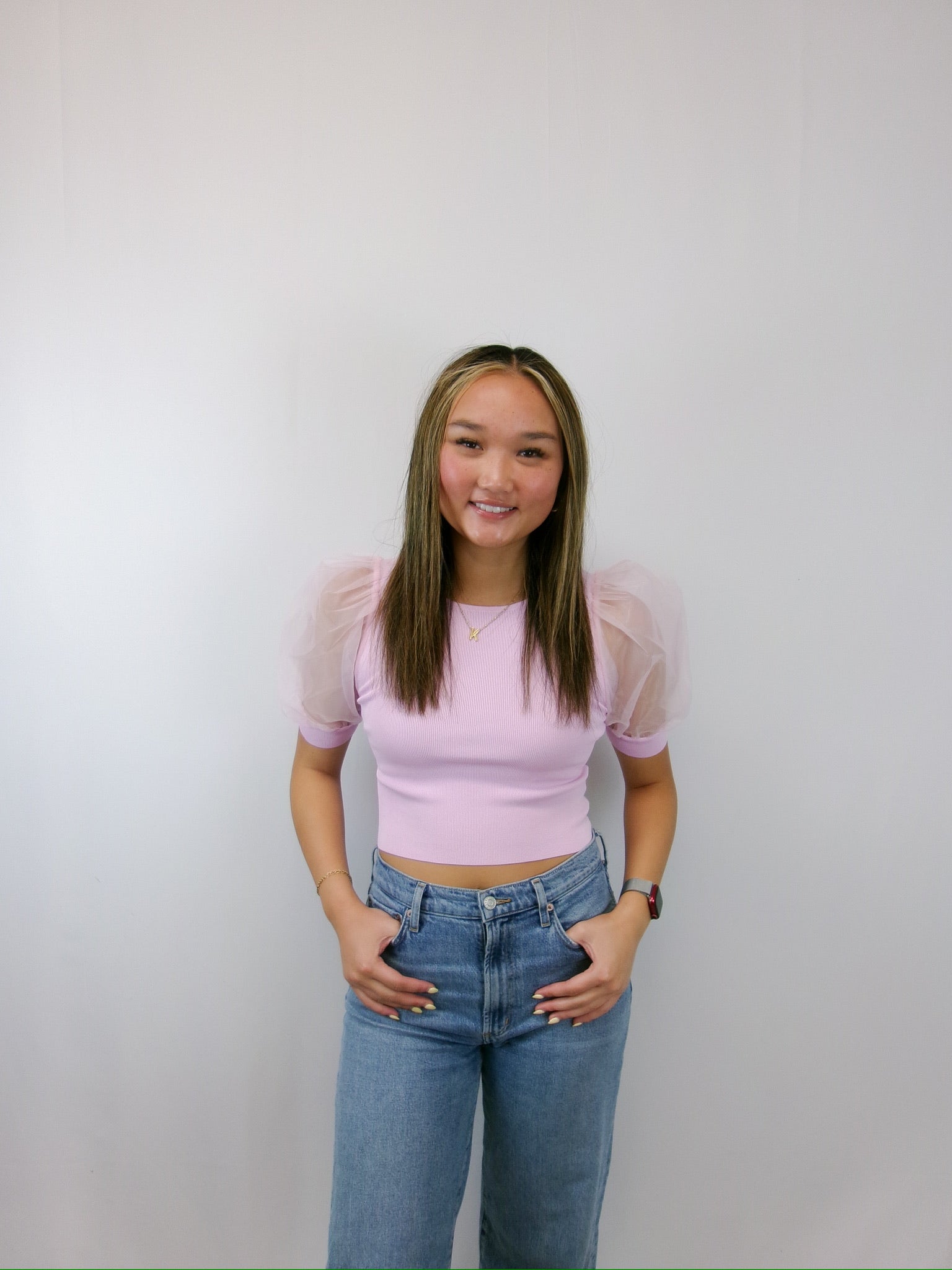 Alexis Sheer Sleeve Top-SALE
