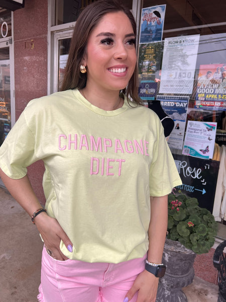 Champagne Diet Puff Stitch Tee