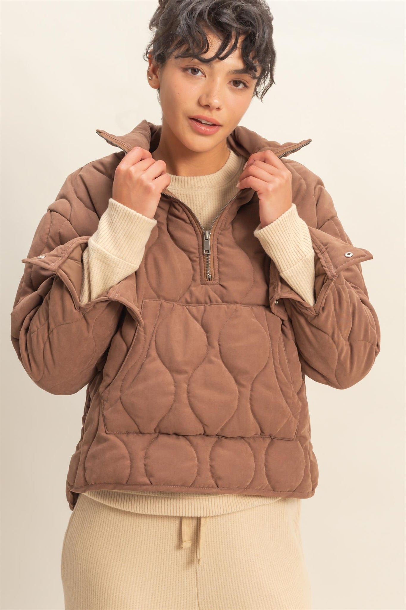Quilted Pullover Jacket